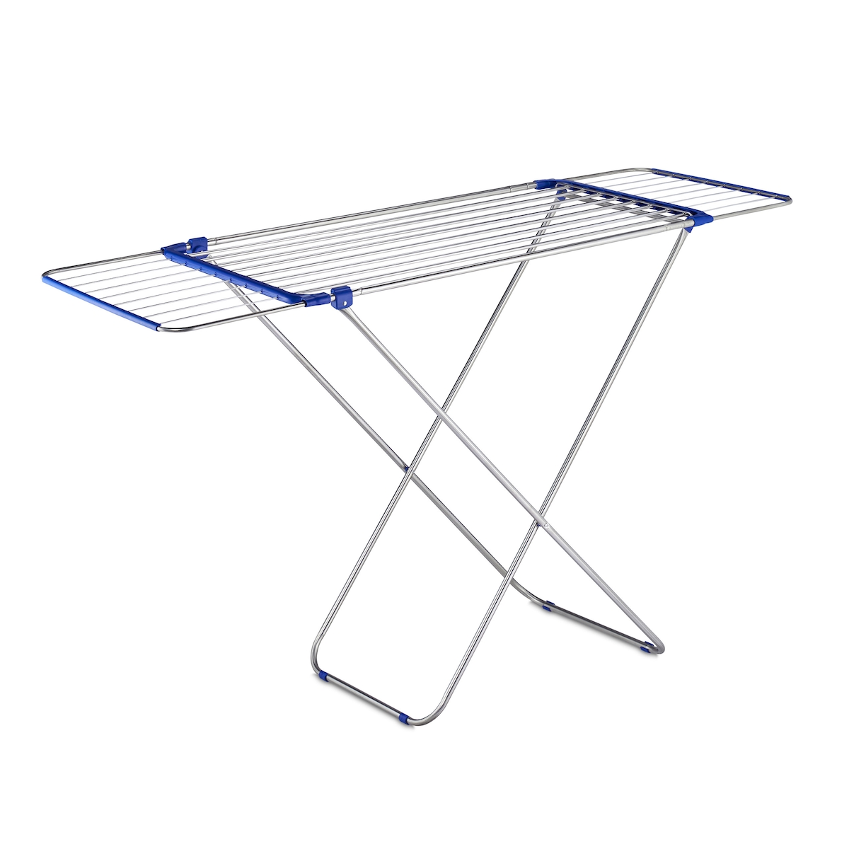 Relaxdays Wäscheständer ausziehbar, klappbar, Edelstahl, 13,6 m Trockenlänge, Standtrockner HBT 97 x 176 x 55 cm, silber Image