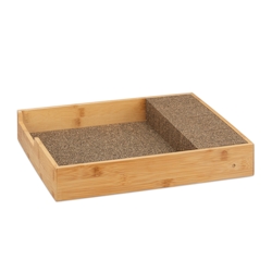 Relaxdays Messerhalter Bambus, Schubladeneinsatz für Messeraufbewahrung, Schubladenorganizer, HBT: 6,5x38x33,5cm, natur