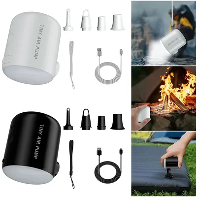 Camping Light Mini Air Inflator Pump USB Rechargeable Electric Air Pump 160LM Mini Inflate Deflate Pump for Air Mattresses Beds