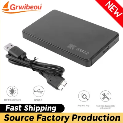 Grwibeou USB 3.0 SATA Enclosure External Hard Drive Case 2.5" 2.5 Inch Caddy HDD SSD External Storage Black Wholesale