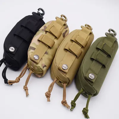 Tactical MOLLE Eyeglass Case Hunting Shockproof Protective Goggles Box Portable Outdoor Hardshell Sunglasses Case Nylon Pack
