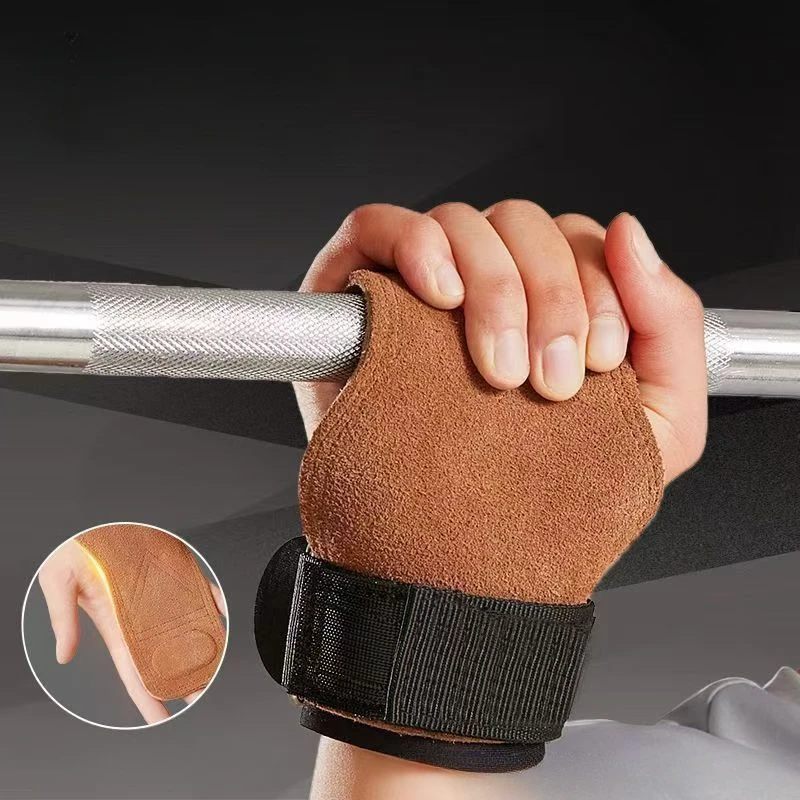 1Pcs Cowhide Gym Gloves Anti-Skid Weight Power Belt Lifting Pads Deadlift Belt Workout Fitness Gloves Palm Protection