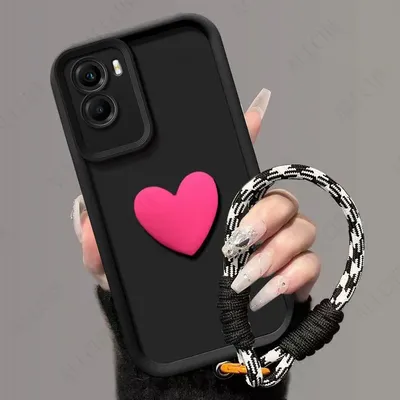 For Motorola Moto G05 Case On Motorola Moto E15 Phone Case Moto G05 3D Love Heart Hand Strap Back Cover