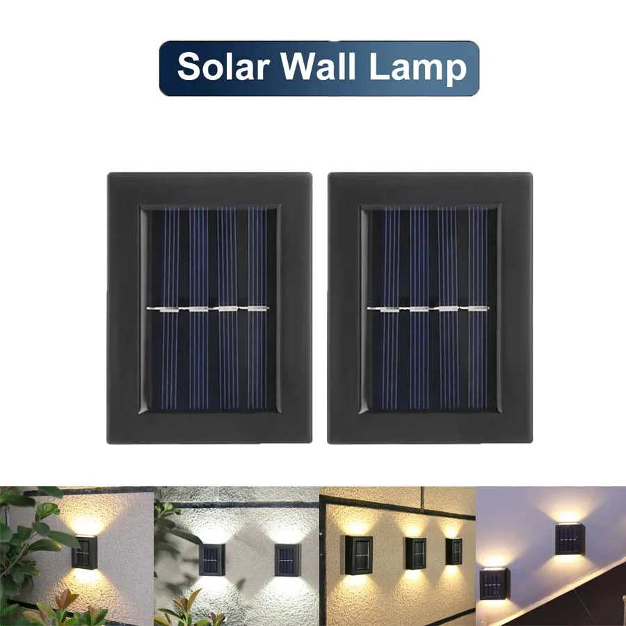 Solar-Wandleuchte für den Außenbereich, wasserdicht, Solarleuchte, nach oben und unten leuchtende Außensonnenlichter für Garten, Hof, Straße, Landschaftsdekoration