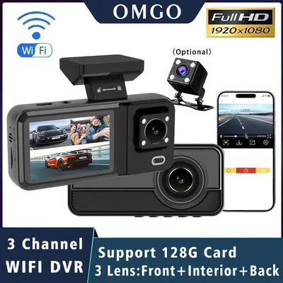 3 kanal WIFI Auto DVR HD 1080P Kabine Fahrzeug Dash Cam Drei Weg Kamera DVR Recorder Video Registrator Mini Dashcam Camcorder