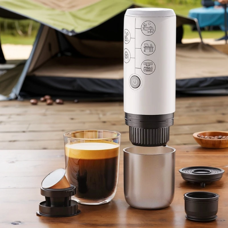 2-in-1 elektrische Kapsel-Kaffeemaschine, Espressomaschine für Auto, Zuhause, Camping, mit Kapselpulver-Adapter, Nespresso für Dolce Gusto Image