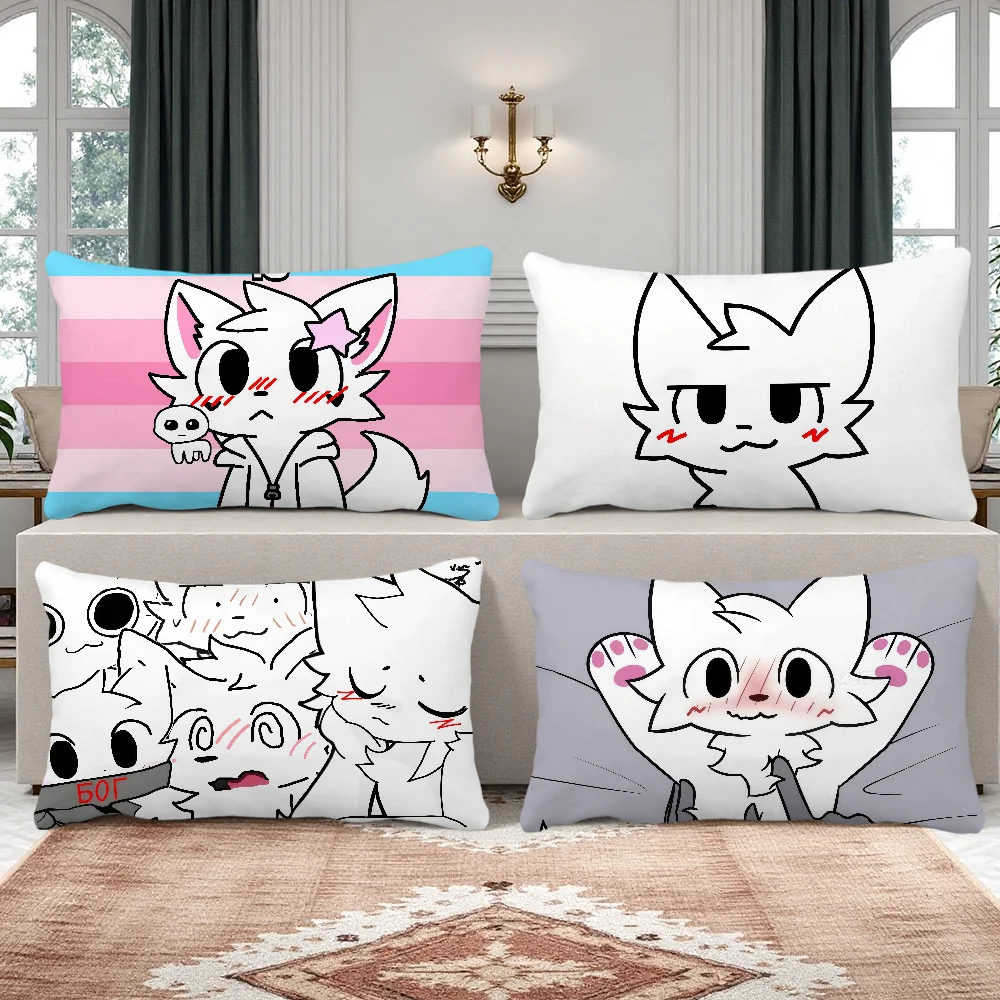 Cartoon-Kunst, lustig, niedliche Katze, Kawaii, rechteckiger Kissenbezug, Heimsofa, S-SillyS, Wohnzimmer, B-Boy, Café, Kissenbezug, K-KisserS Image