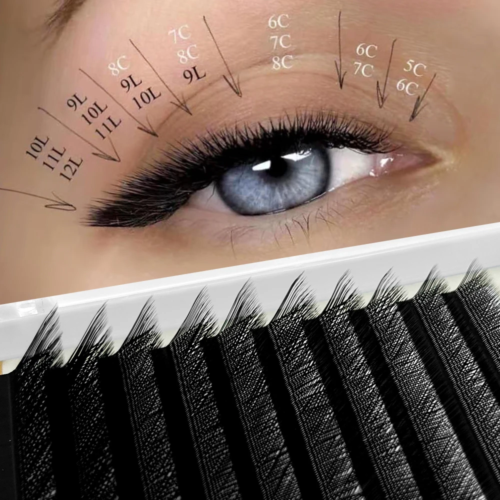 Lakanaku M L C D Curl Y Wimpern Soft Cilia Volume Korea Hochwertige YY Wimpernverlängerung Wimpern Natürlicher vorgefertigter Fächer Image