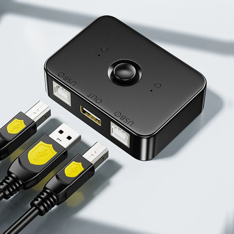 USB2.0-Drucker-HUB-Controller für 2 Computer-Sharing, 1 Drucker-Schalter-Konverter, Computer-Druckbox, verlängerter Adapter-Splitter Image