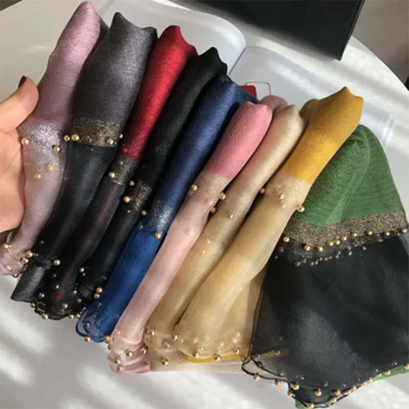 2026 neue Sommer Silk Schal Für Frauen Lange Größe Pashmina Dame Schal Weibliche Wraps Bandana Foulard Hijabs Solide Weiche Strand Stolen Image