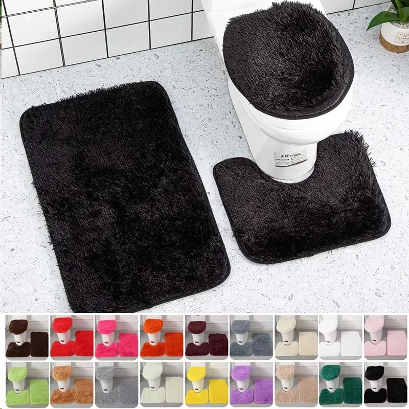 Wc Teppich Matte Wc Deckel Abdeckung Set Plüsch Bad Teppiche Anti-slip Badewanne Matte Saugfähigen Bad Matte Wc Teppich Bad zubehör
