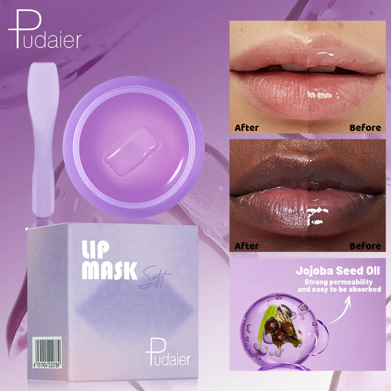 Pudaier Lip Mask entfernt abgestorbene Haut, reduziert Lippenlinien, spendet Feuchtigkeit und spendet Feuchtigkeit, spendet Feuchtigkeit und repariert Schlaf-Lippenmaske Image