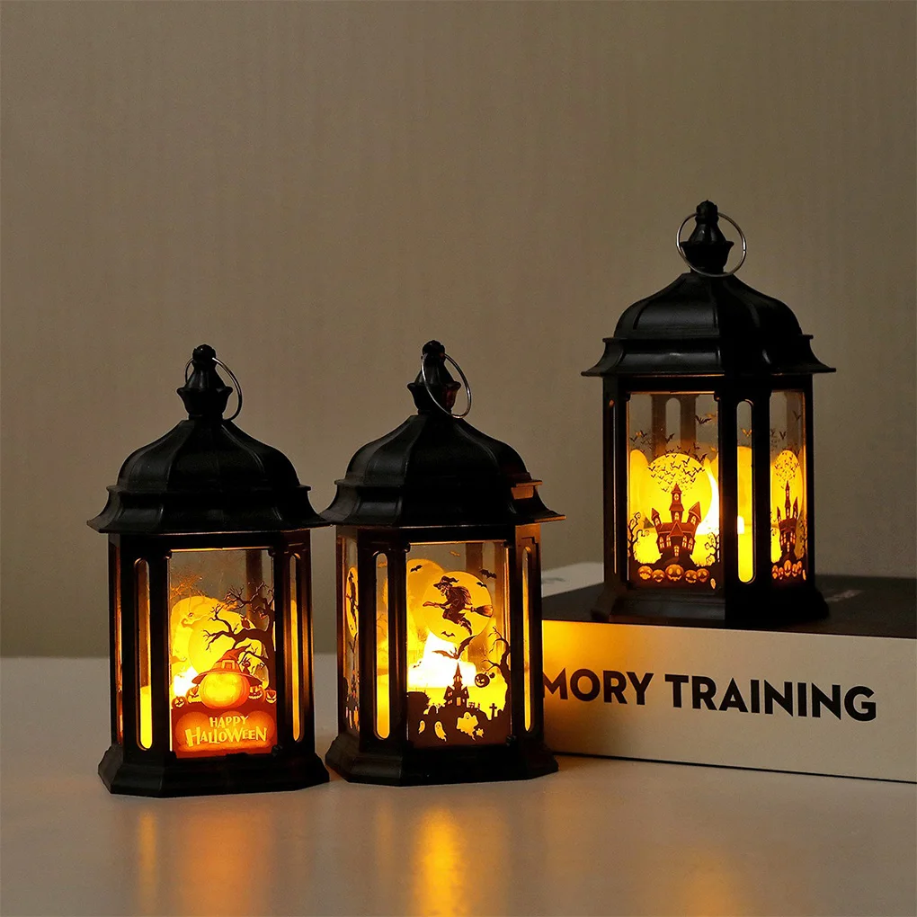 3D LED Laternen Hexe Schloss Geist Hand Laterne Flackern Halloween Nachtlicht Tisch Ornamente Halloween Geist Festival Dekor