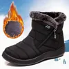 Schnee Stiefel Frau Plus Größe Frauen Schuhe Wasserdichte Frauen Booties Plattform Stiefeletten Flache Botas Mujer Winter Mädchen Stiefel