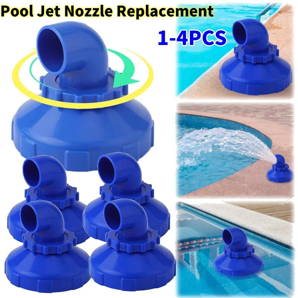 1–4 Stück Schwimmbad-Rücklaufstrahl, 360 Grad drehbar, Pool-Jet-Düse, Ersatz für Intex Outlet Pool-Düsen, Pool-Zubehör Image