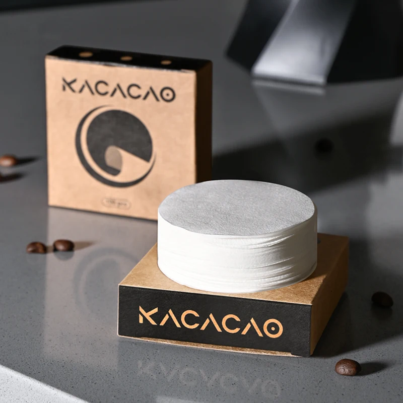 KACACAO Einweg-Kaffeefilterpapier für 51/53/58 mm Espressomaschine, 100 Stück Espressopapierfilter, Heimküchenzubehör Image