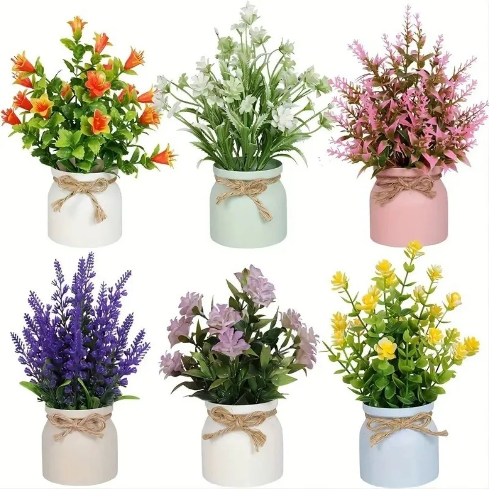 Mini gefälschte Topfblumen immergrün Bonsai Topf Ornamente gefälschte Pflanze Tischdekoration simulierte Baum Topfpflanzen Hausgarten Dekor Image