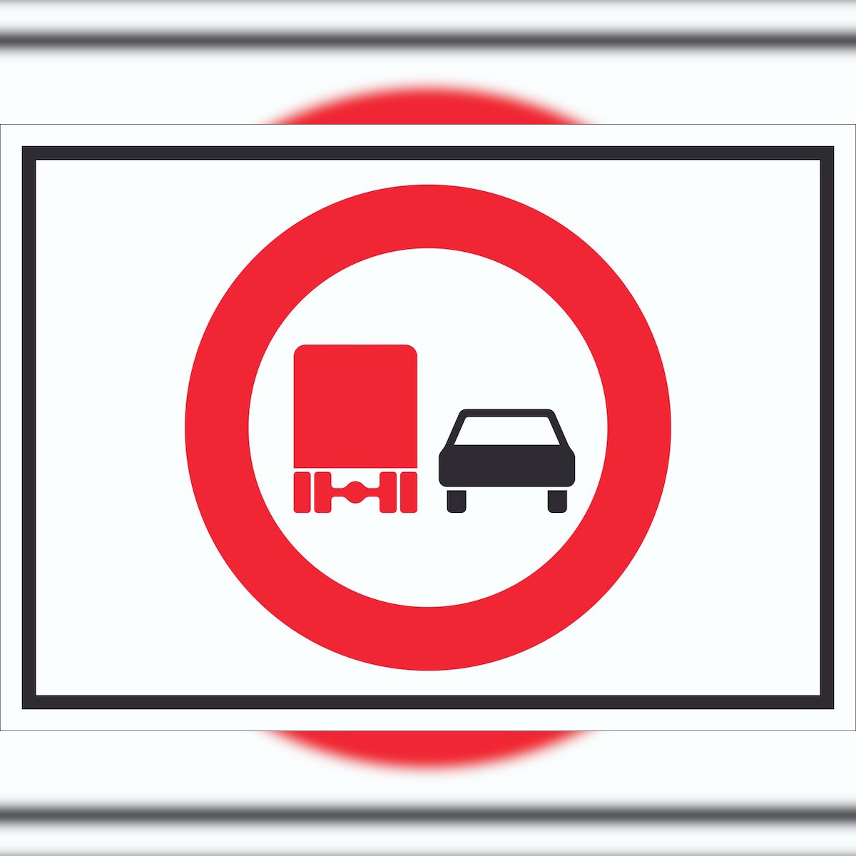 HB-Druck Überholverbot KFZ über 3,5t Symbol Schild A6 Rückseite selbstklebend Image