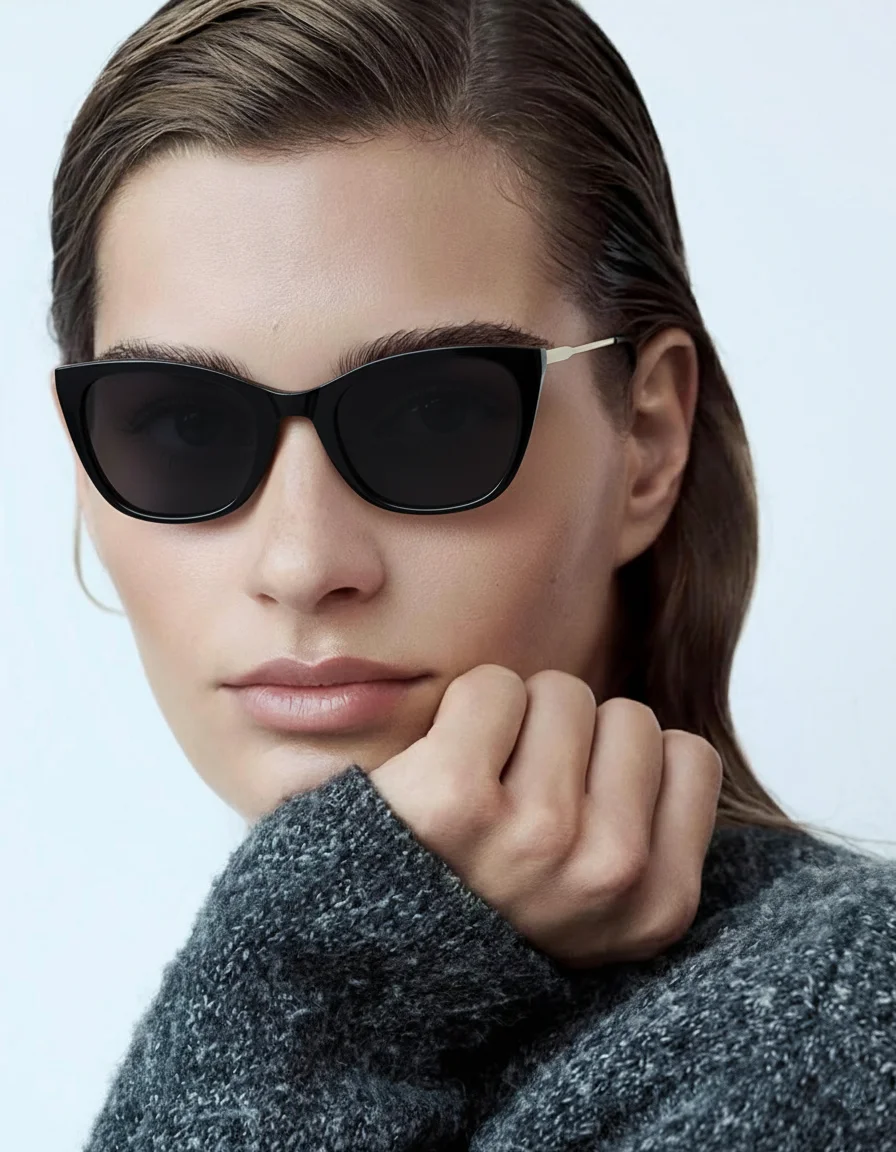 Klassische Cat-Eye-Sonnenbrille für Damen, leichte Metallarme, einfaches Design, vielseitig einsetzbar für mehrere Szenarien Image