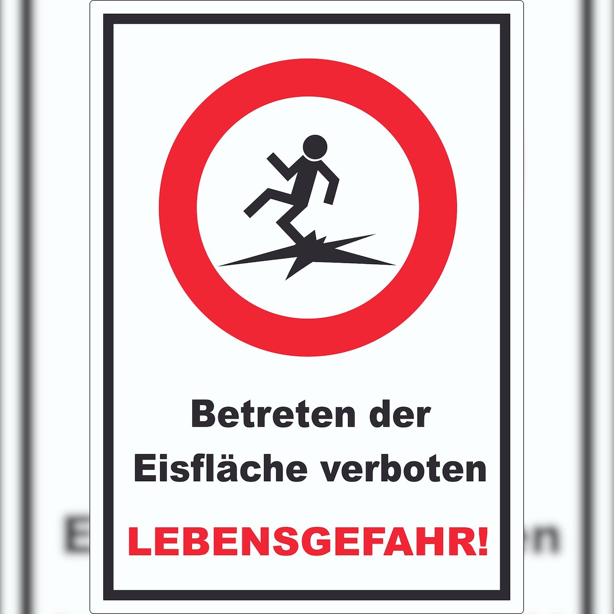 HB-Druck Betreten der Eisfläche verboten Lebensgefahr Aufkleber A8 (52x74mm) Image