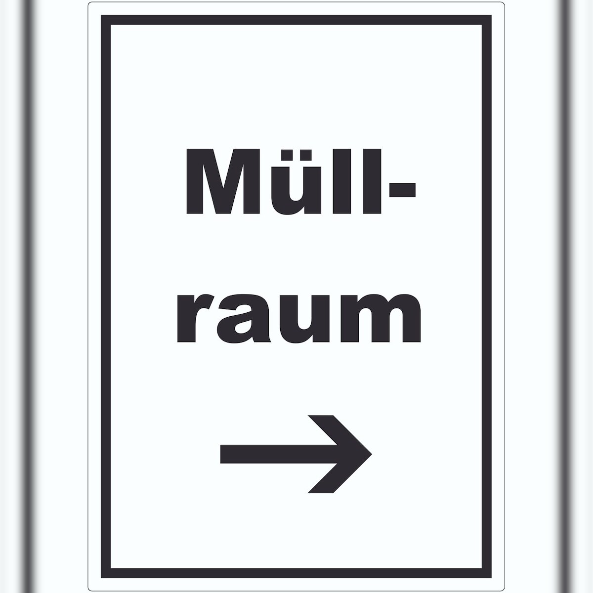 HB-Druck Müllraum Aufkleber mit Text Richtungspfeil rechts Abfall Mülltrennung hochkant A4 (210x297mm) Image