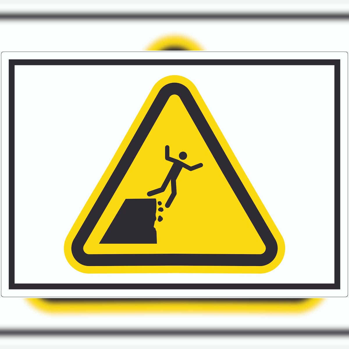 HB-Druck Aufkleber Warnung instabile Klippenkante Symbol A8 (52x74mm) Image