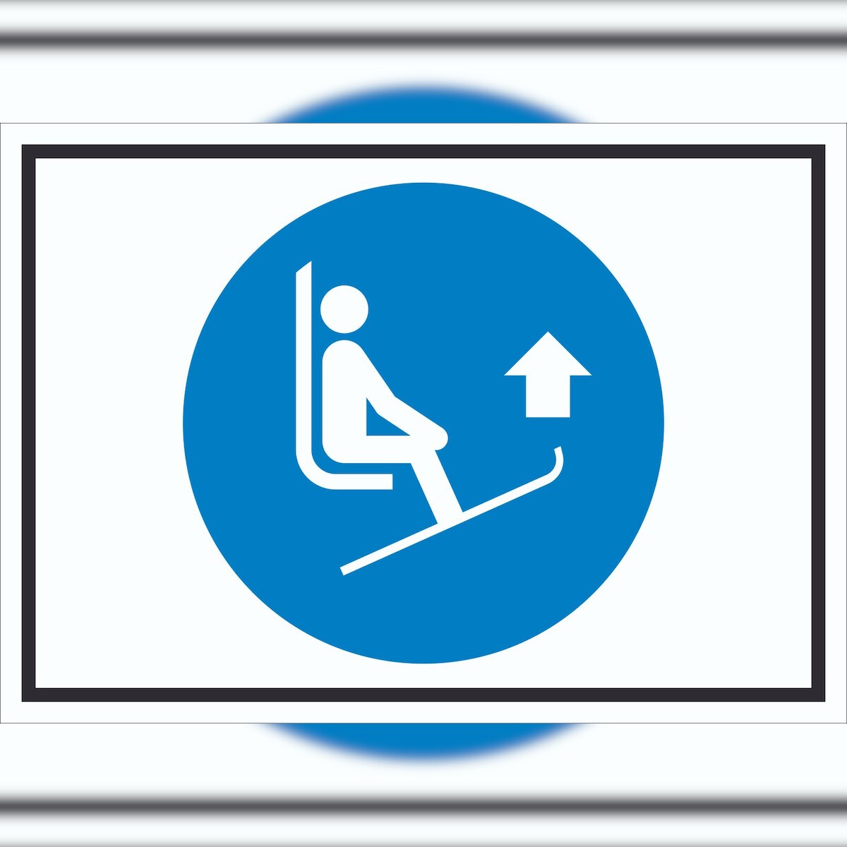 HB-Druck Skispitzen anheben Symbol Schild A2 Rückseite selbstklebend Image