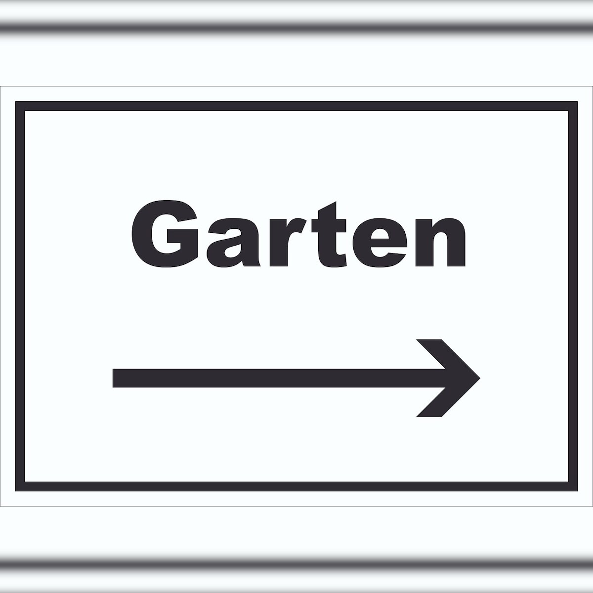 HB-Druck Garten Schild mit Text und Richtungspfeil rechts Blumen Rasen waagerecht A0 Rückseite selbstklebend Image
