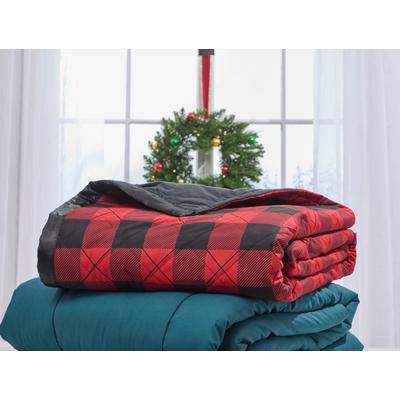 MicroFlannel® 7 Layers of Warmth™ Electric Heated Blanket by BrylaneHome in Red Black Plaid (Size KING)