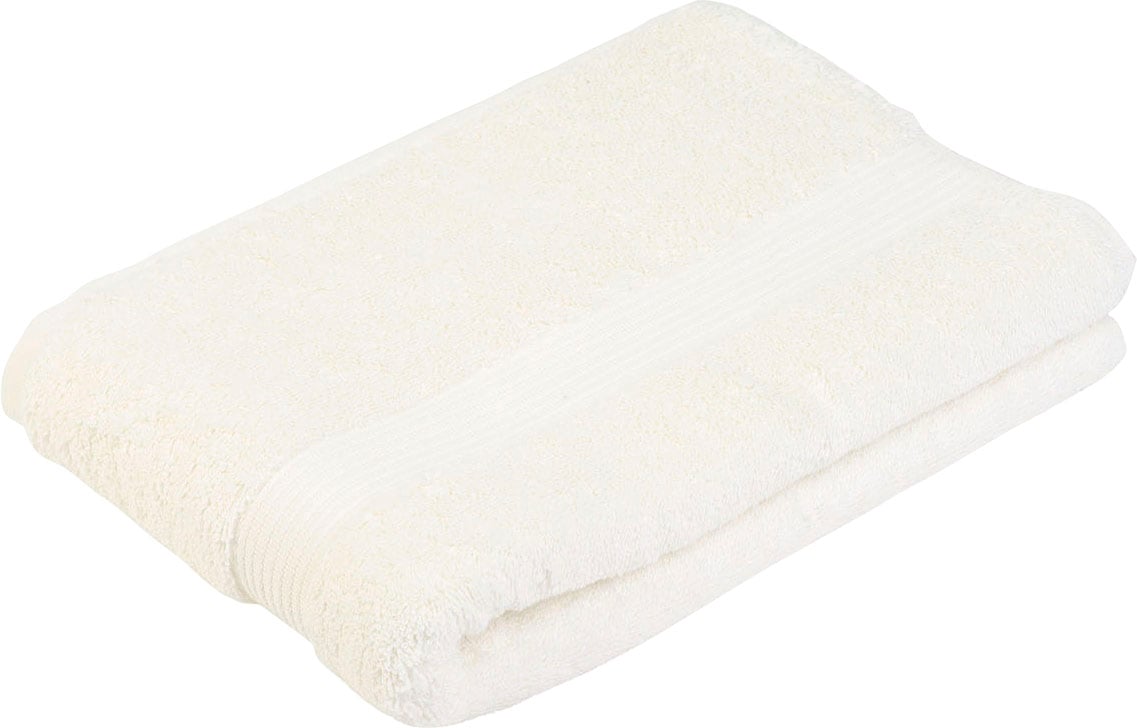 Badetuch GÖZZE "New York", beige (natur), B:70cm L:140cm, Frottier, Obermaterial: 100% Baumwolle, Handtücher, moderne Uni-Farben, strukturierte Borte, 100% Baumwolle, in 2 Größen