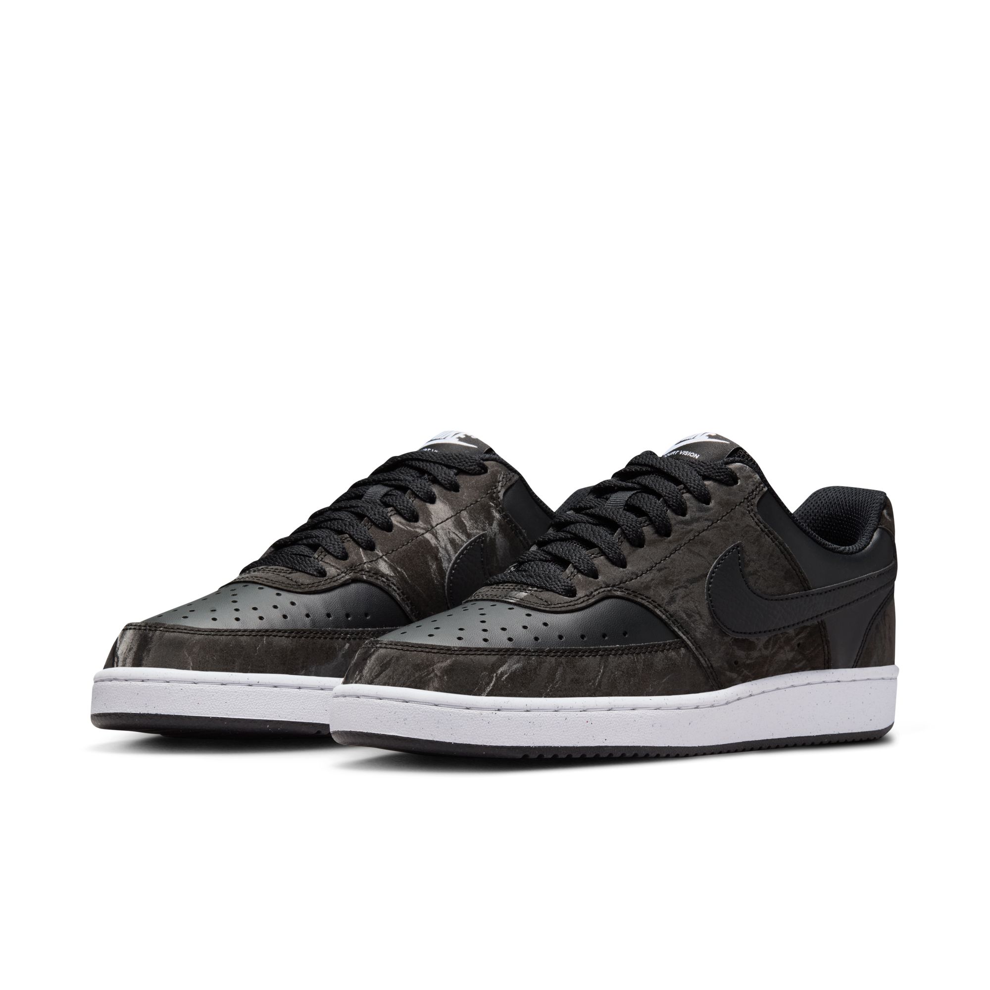 Sneaker NIKE SPORTSWEAR "W COURT VISION LO NN", Damen, Gr. 40, schwarz, schwarz, weiß, Synthetik, Schuhe Sneaker