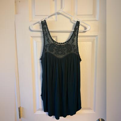 American Eagle Outfitters Tops | American Eagle Soft & Sexy Lace Detail Tank Top Size S/P | Color: Green | Size: S