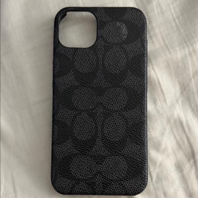 Coach Cell Phones & Accessories | Coach Black Signature Pattern Phone Case Iphone 13 Slightly Used | Color: Black | Size: Os
