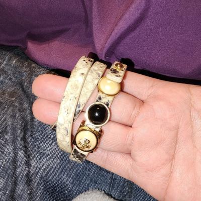 Tory Burch Jewelry | Tory Burch Wrap Women's Bracelet | Color: Black/Gold | Size: Os