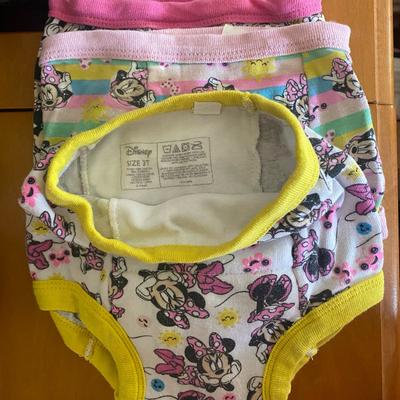 Disney Accessories | Disney Minnie Mouse Kids Overnight Protection Underwear Set - Pink, Yellow Multi | Color: Pink/Yellow | Size: 3t