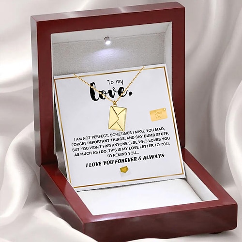 Collier «à mon amour», cadeau de Noël pour couple, bijoux romantiques avec boîte à message, cadeau d