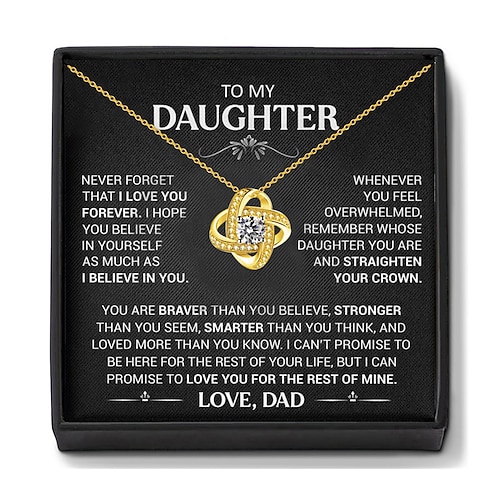 Collier pour ma fille, cadeau de Noël pour fille avec boîte à message, cadeau de bijoux d