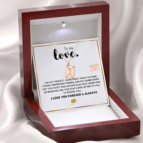 Collier «à mon amour», cadeau de Noël pour couple, bijoux romantiques avec boîte à message, cadeau d