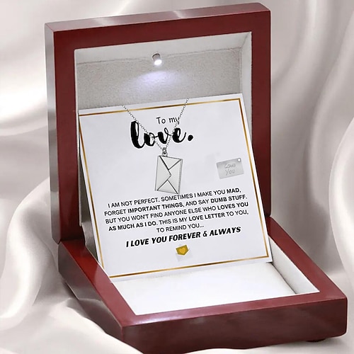 Collier «à mon amour», cadeau de Noël pour couple, bijoux romantiques avec boîte à message, cadeau d