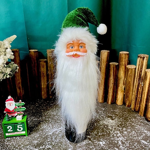 Décoration de Noël en forme de tête de Père Noël, décoration de bouteille de vin, décoration de sapin de Noël, décoration de cuisine et de fenêtre, décoration de fête de Noël