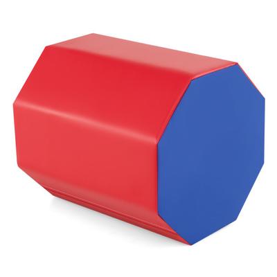 Costway 24.5 Inch x 24.5 Inch Octagon Gymnastics Mat with Waterproof Zippered Cover-Red
