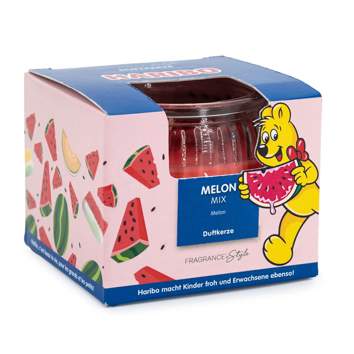 Fragrance and Style GmbH Haribo™ Duftkerze 85g, HxD: 6,5 x 8 cm, Kerze im Glas, Paraffinwachs, Geschenkidee, im Geschenkkarton, rot Image