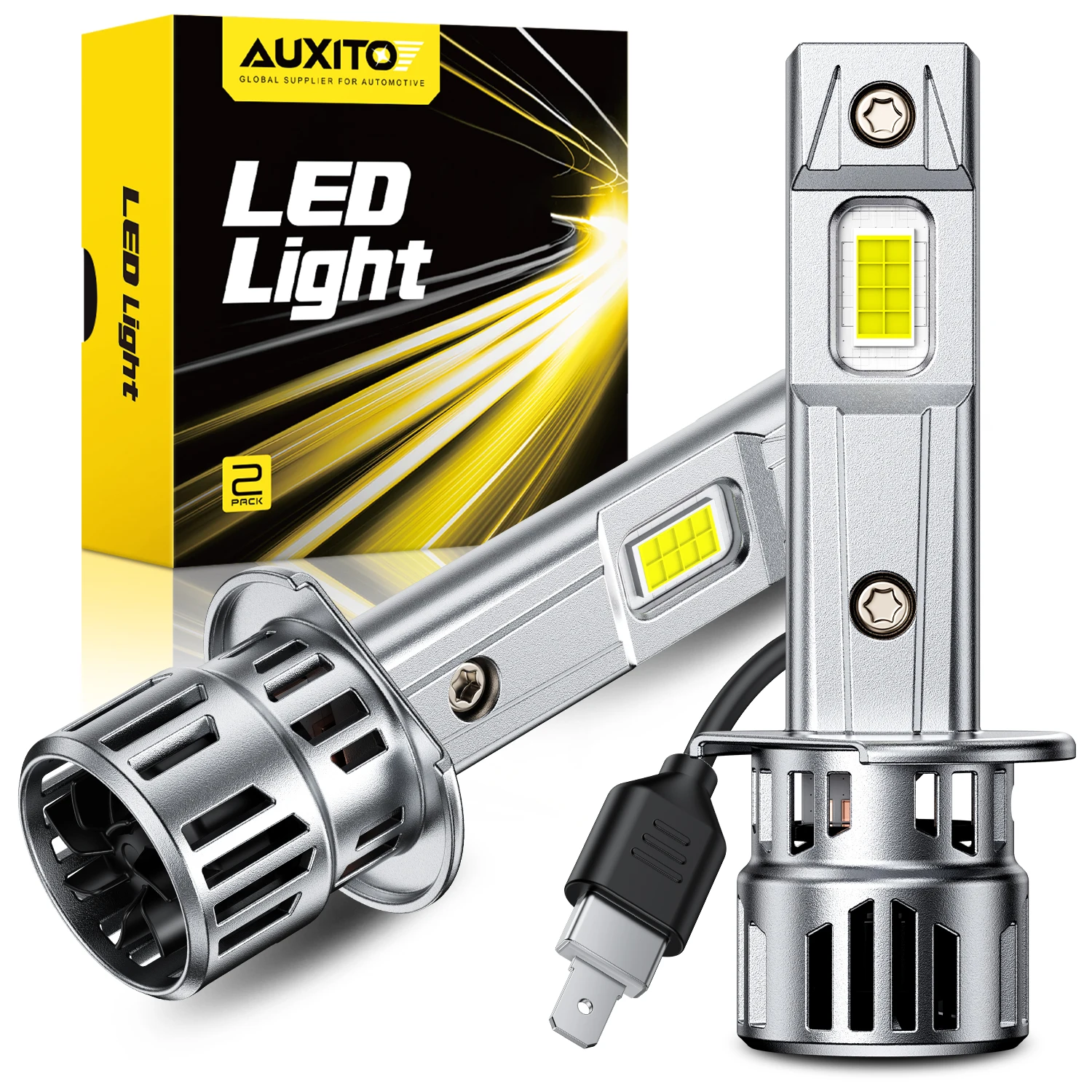 AUXITO 2 pièces 30000LM H1 H7 led Canbus H8 H11 HB3 HB4 9005 9006 9003 9008 H4 H13 LED ampoule de phare à faisceau Hi/Lo blanc phare de voiture