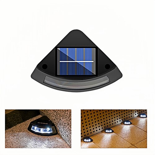 1 pc led outdoor solar beleuchtung garten layout wasserdichte schritt lichter landschaft fuß dekoration treppen lichter Image