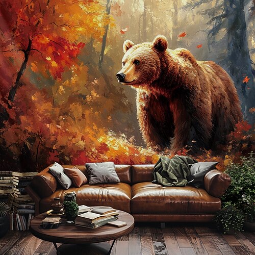 Tapisserie Decke Wandbehänge Landschaft Natur 3D Kunst Herbst Schlafzimmer Wohnzimmer Wohnheim Jungs, Männerhöhle, Studentenwohnheim Wohndeko Image