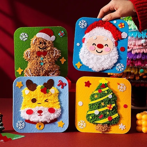 DIY-Weihnachtsstickset, Nähset für Kinder, süße Tier-Nähprojekte, einfaches Basteln mit englischen Anweisungen, perfekt für Anfänger Image