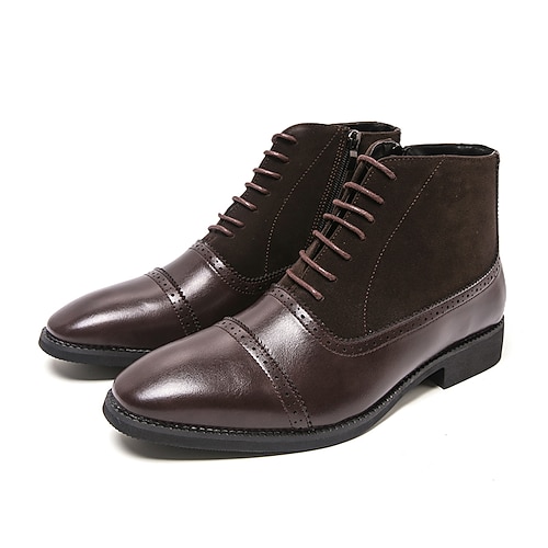 Schwarze High-Top-Stiefel aus Kunstleder für Herren mit stilvollem Design und elastischen Seiten, perfekt für formelle Anlässe, die Arbeit und elegante Freizeitkleidung Image
