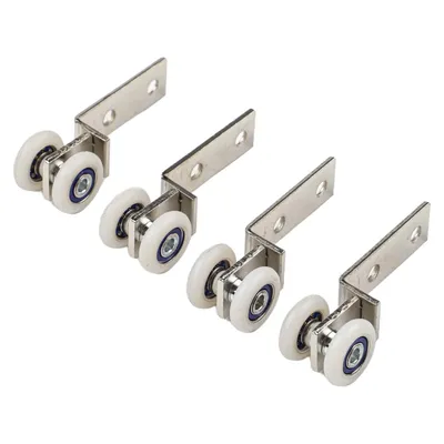2/4pcs Curtain Rails Pulleys Sliding Door Pulley Hanging Track Pulley Block For Sliding Door Cabinets Window Hardware