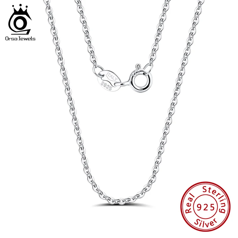 ORSA JUWELEN Italienischen 925 Sterling Silber 1,0mm Kabel Kette Personalisieren Halskette für Frauen Link Ketten Halskette 45 50 55cm SC06-P