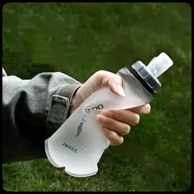350ML Sports Soft Water Bottle TPU Foldable Soft Water Bag Outdoor Running Mountain Climbing Marathon Pocket Portable Water Cup